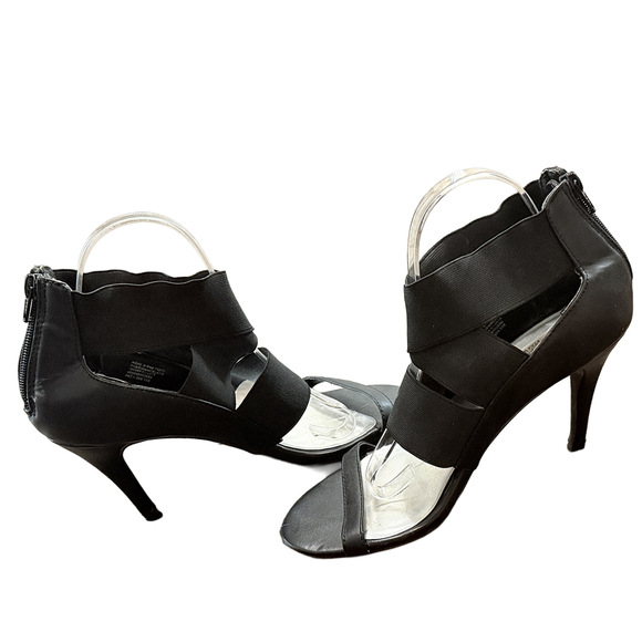 8.5 Casual black heels casual black sandal ankle heels bandage gladiator heels - Picture 5 of 8